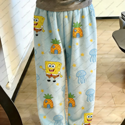 Pantalon de pyjama bleu Bob l'Éponge : motif ananas